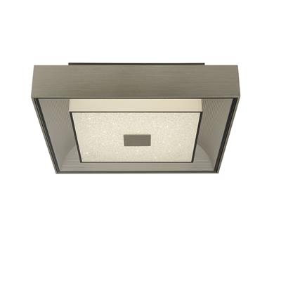 8674SS - RHEA LED FLUSH CEILING LIGHT - SILVER & CRYSTAL SAND